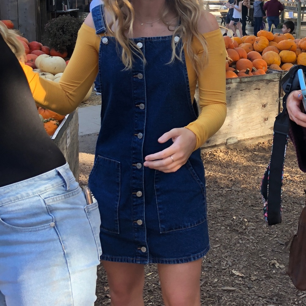 Denim Overall Skirt (Size 6)